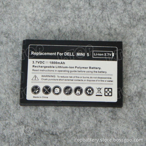 cell phone replacement battery for Dell mini 5 with 1800mAh ,china factory directly sale!
